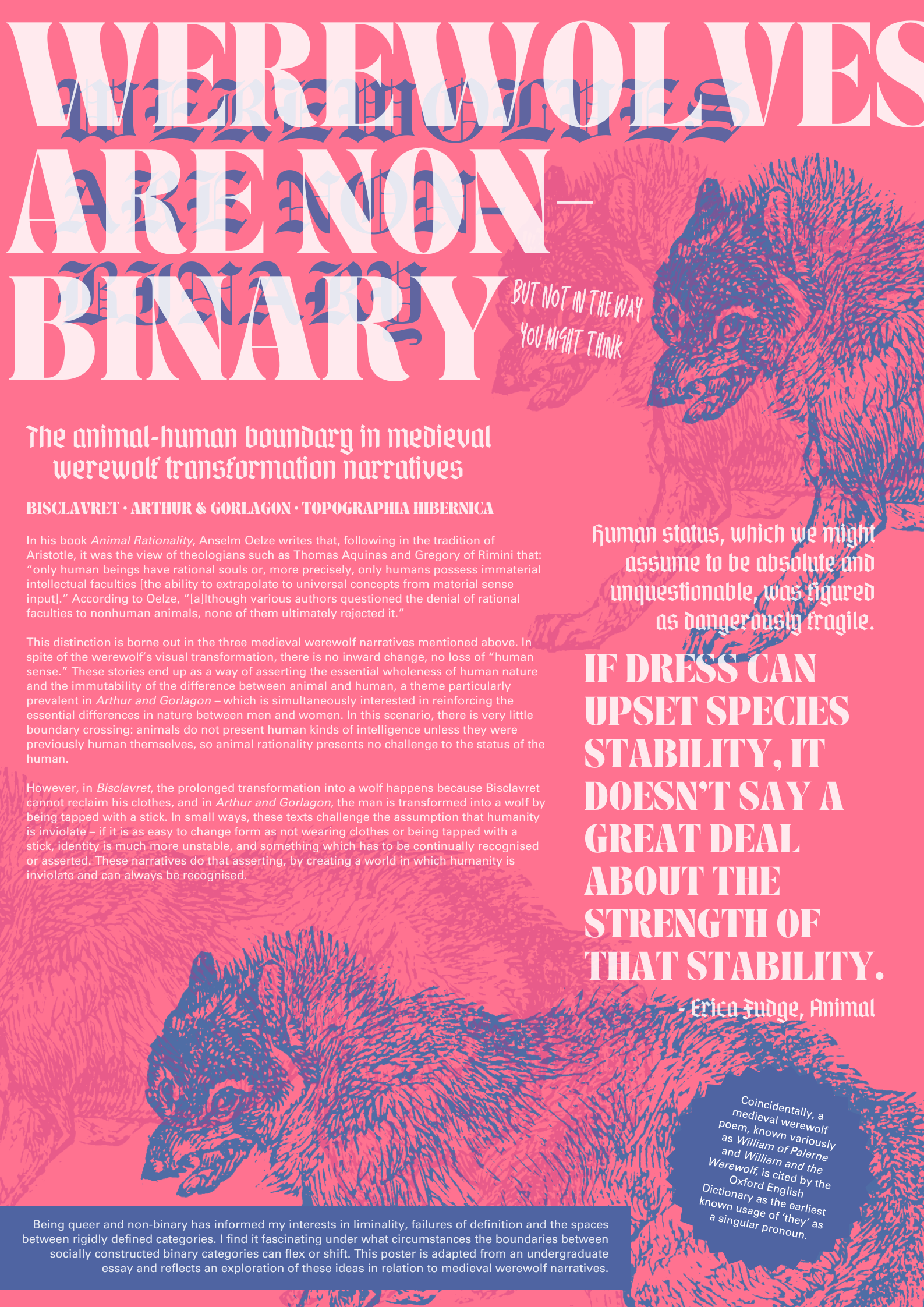 Werewolves are non-binary poster