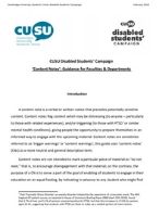 Content notes guide for faculties and staff